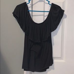 dark blue american eagle off the shoulder blouse